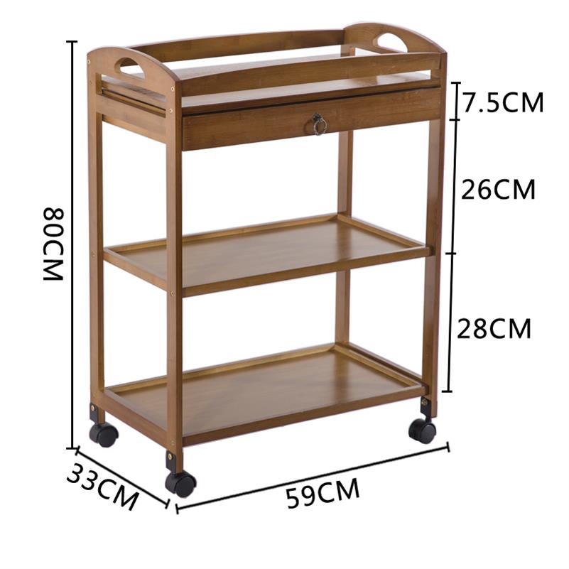 轮子卧室大号美容车仪器架火锅可推推车架移动工具车实木床头滑轮