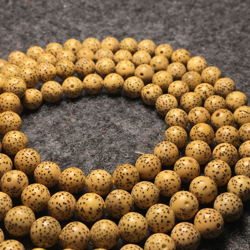 星月天然海南陈籽鸡油黄金菩提提子圆珠正月108颗手链