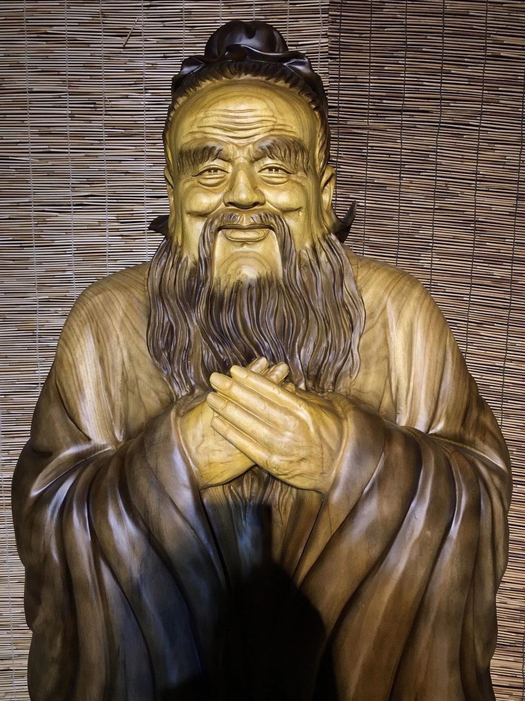 孔子讲学根雕木雕实木整体雕刻人物木雕