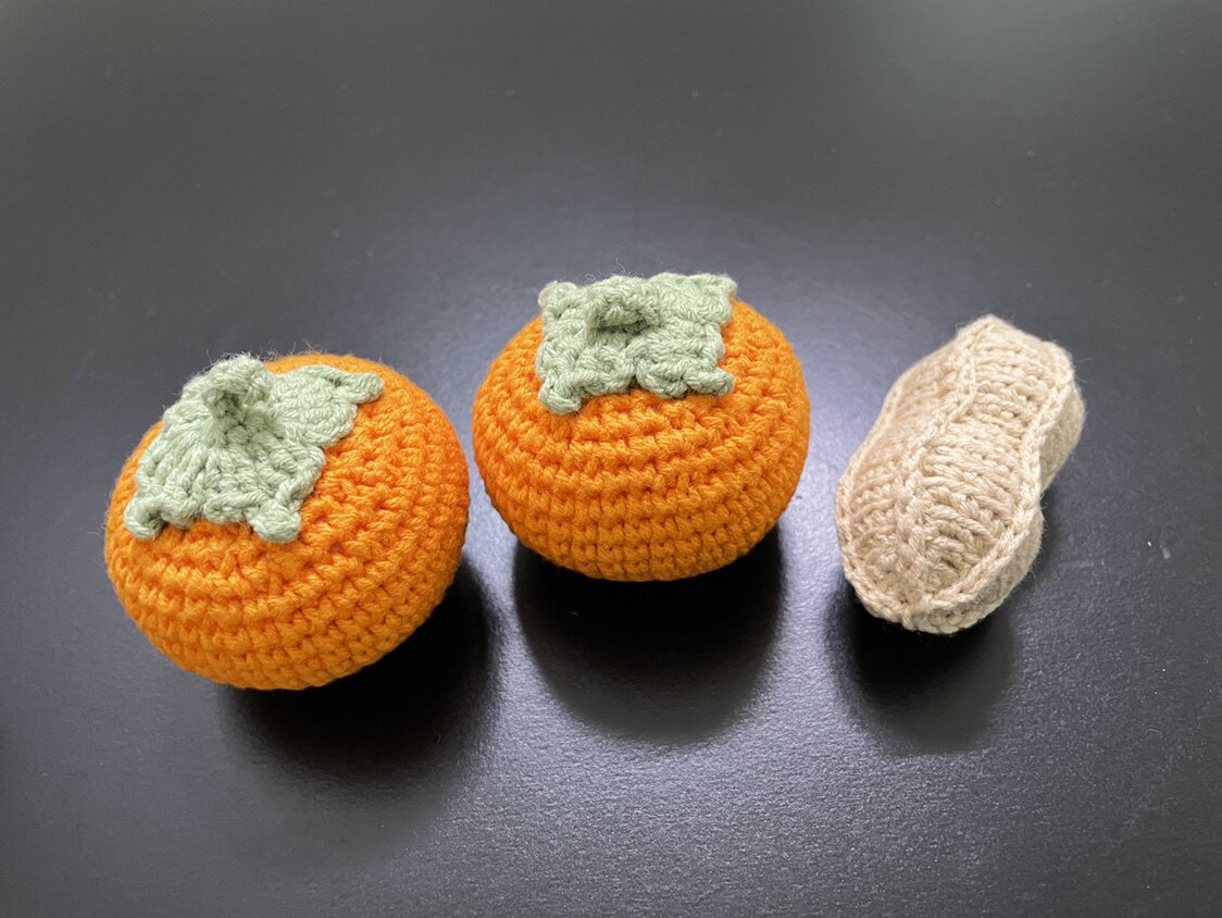 柿子花生好事发生钩针毛线成品创意礼物挂件钥匙扣