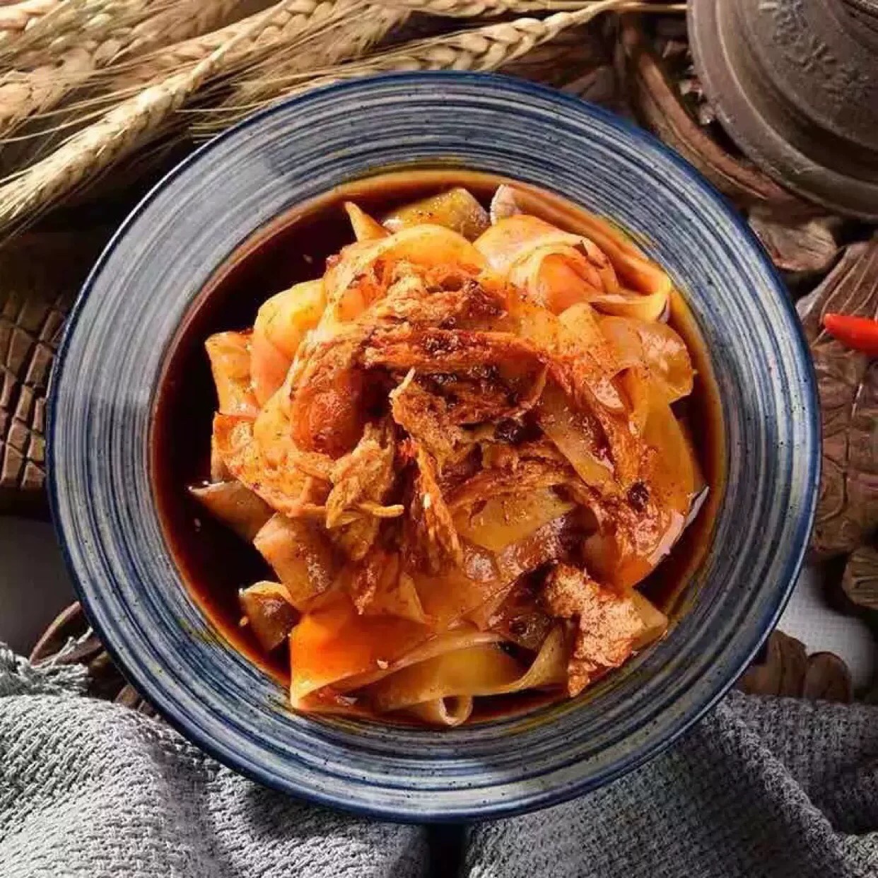 陕西老乔速食凉皮宝鸡岐山面皮西安特产小吃冲泡方便面