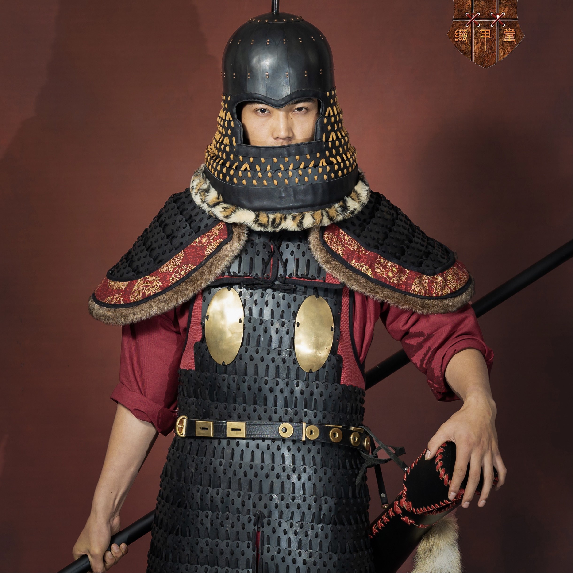 缀甲长乐公主甲胄仪卫图唐直身盔甲