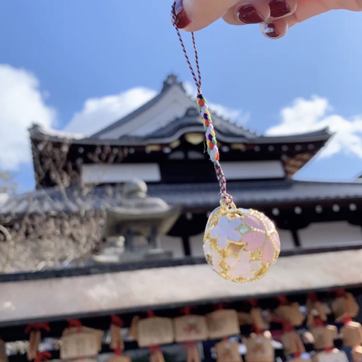 日本清水寺开运樱花铃铛御守金运招财幸福招桃花平安护身符挂件