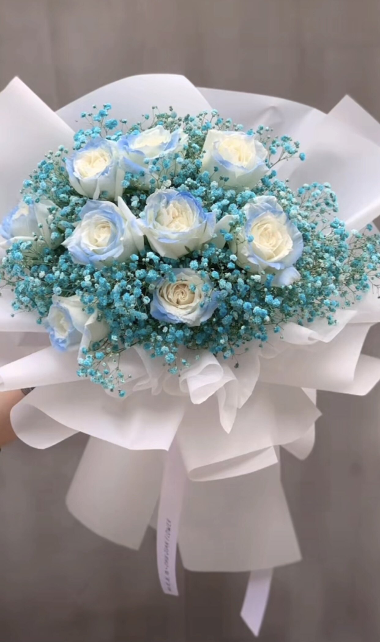 花束抖音网红同款碎冰蓝玫瑰渐变玫瑰花郑州同城鲜花速递(同城)