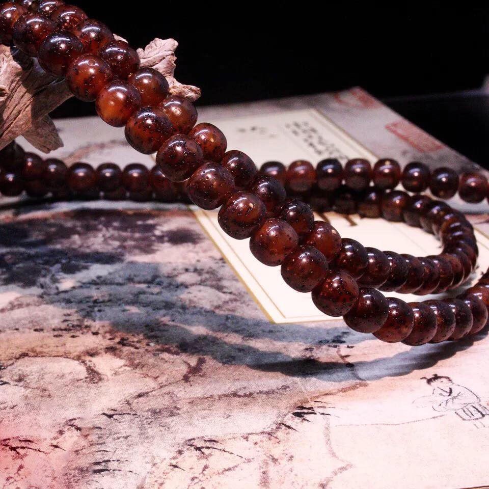 黑金金玉星月菩提原生态108颗佛珠念珠男女女士手链