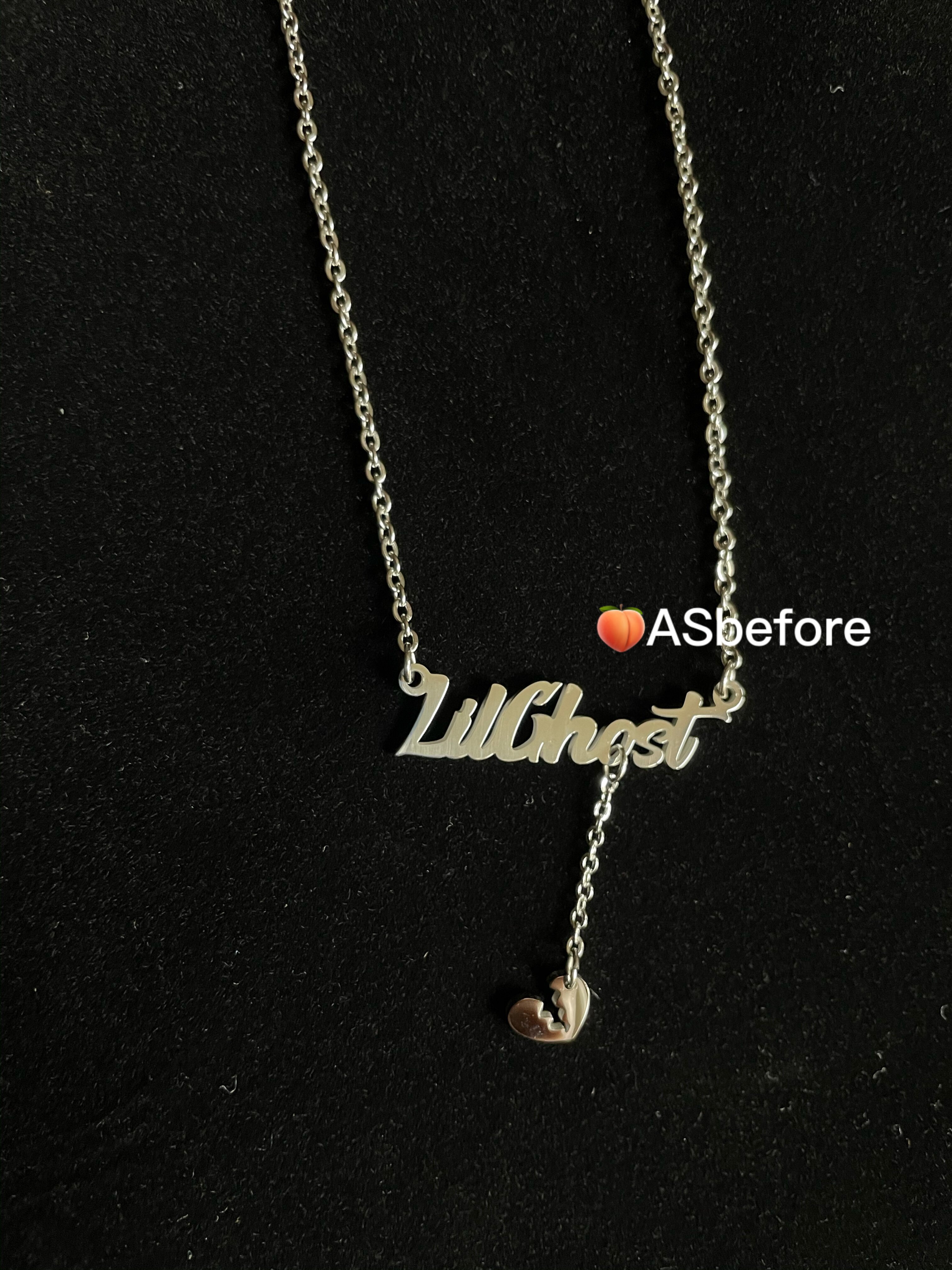asbefore原创自制小鬼王琳lilghost心碎项链简约设计项链