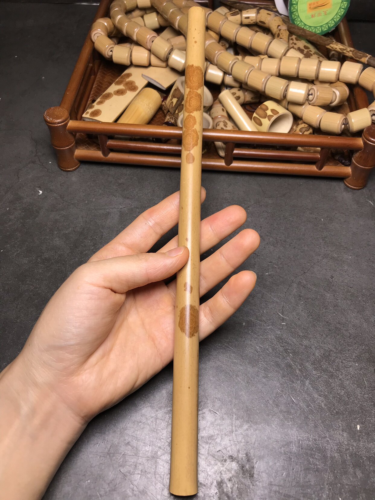 大料福建武夷山湘妃竹扇料红香竹子竹节香筒竹料扇子