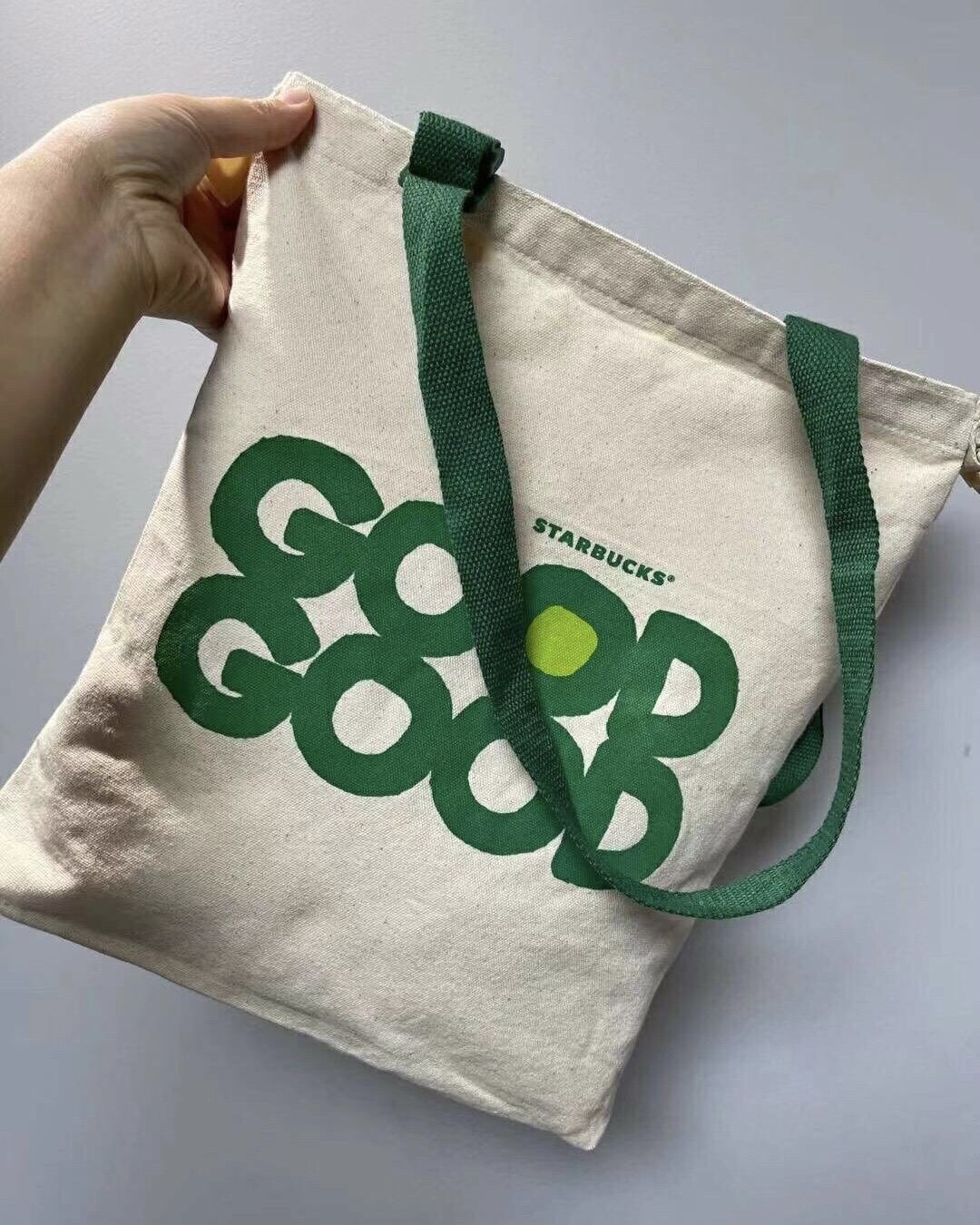 星巴克追星环保季帆布袋李宇春good系列单肩拎袋购物袋