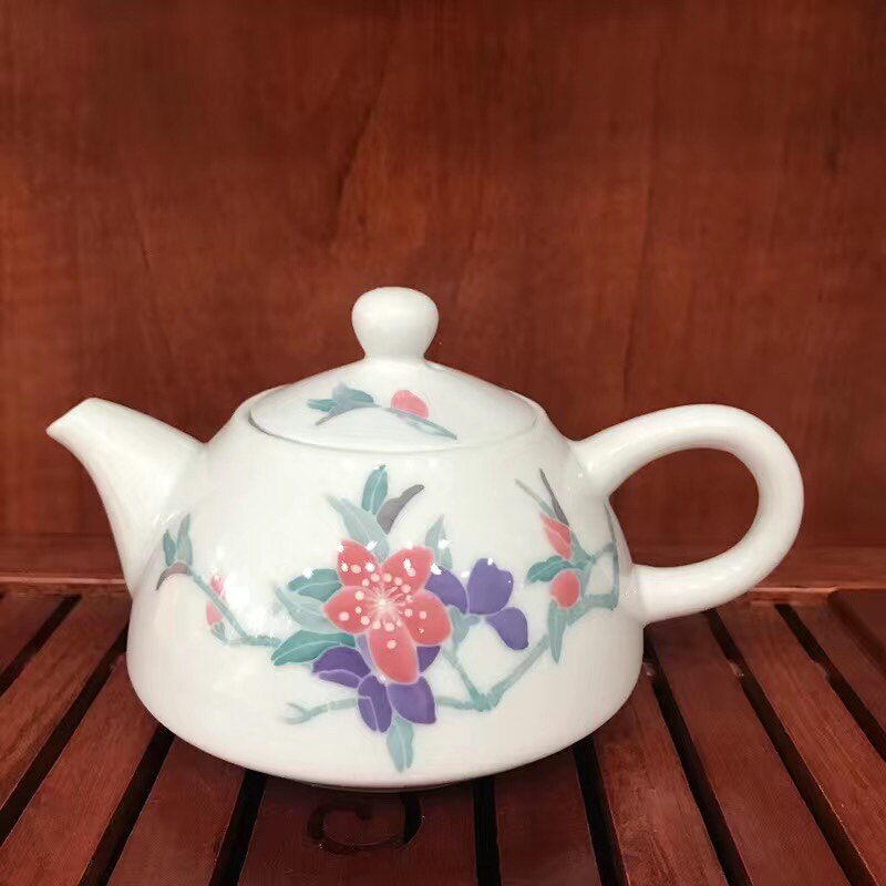 醴陵釉下五彩手绘功夫茶茶壶ldn容量200cc花色茶壶