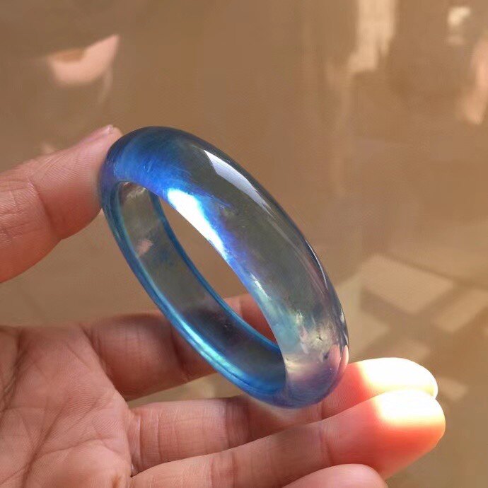 毫米海蓝宝手镯内径558规格145488晶体通透手镯