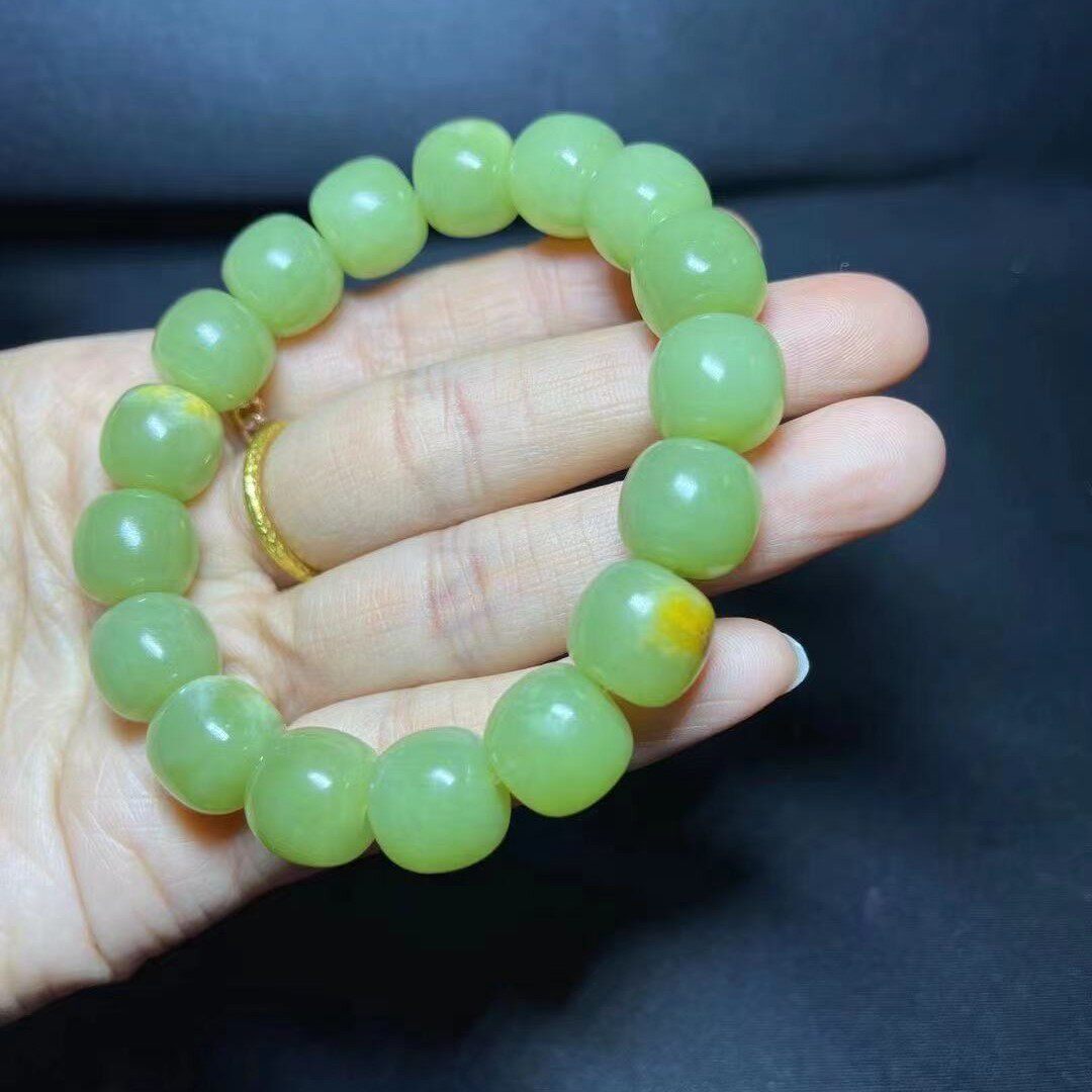 析木河磨玉段树林手链手串珠子河磨玉原石男女女款手链