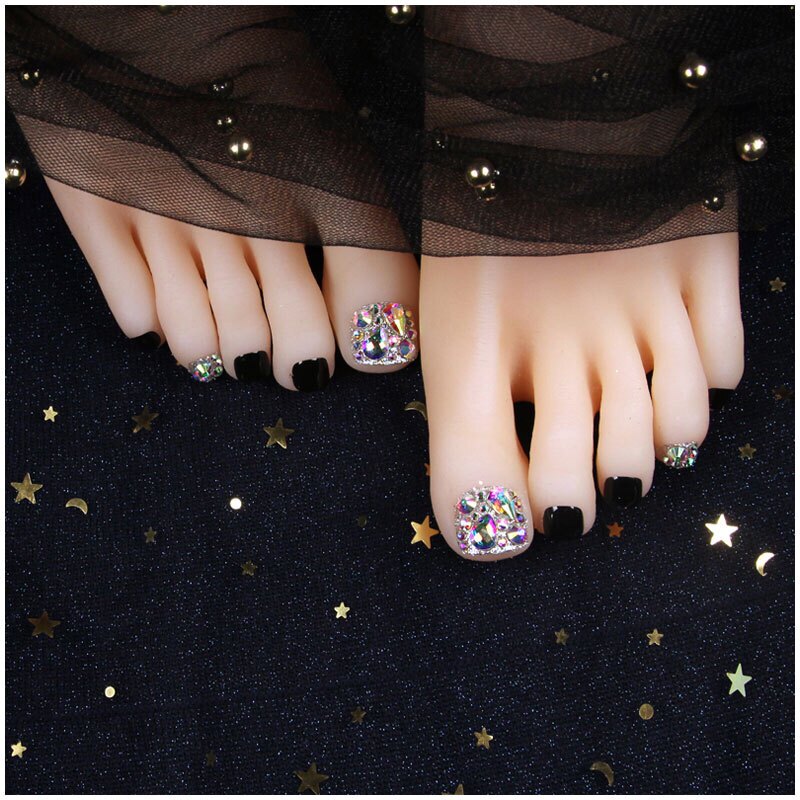 脚指甲贴片成品穿戴美甲镜面面带夏季流行可拆卸美甲工具