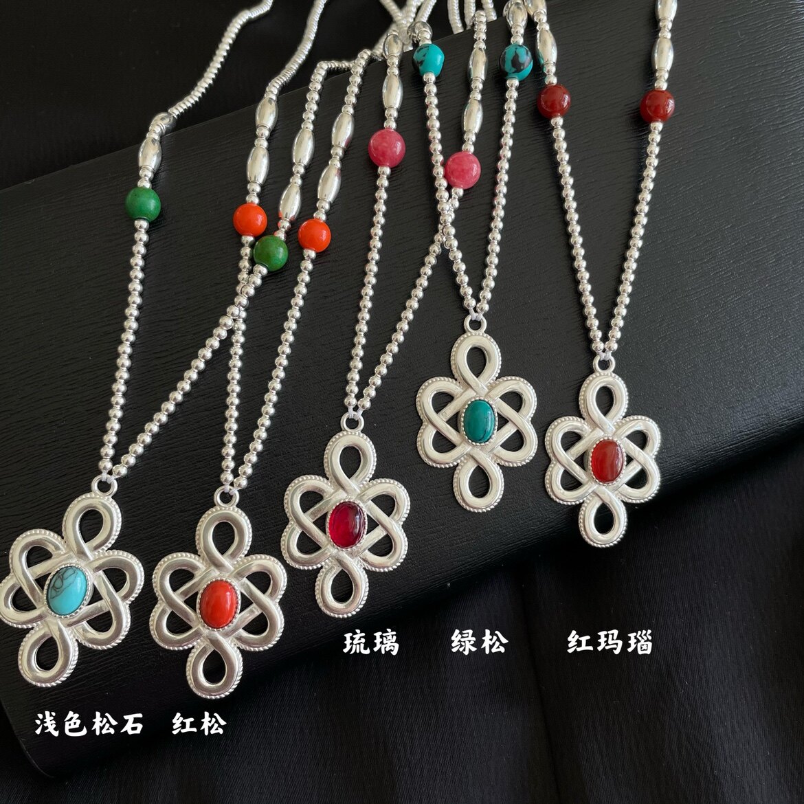 纯银蒙古元素民族风项链艾斯银饰蒙族首饰吊坠项链