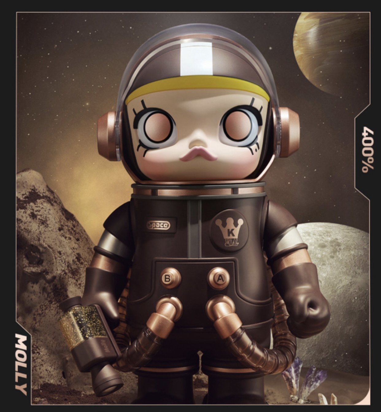 太妃包邮泡泡玛特molly茉莉400mega珍藏系列space潮玩盲盒