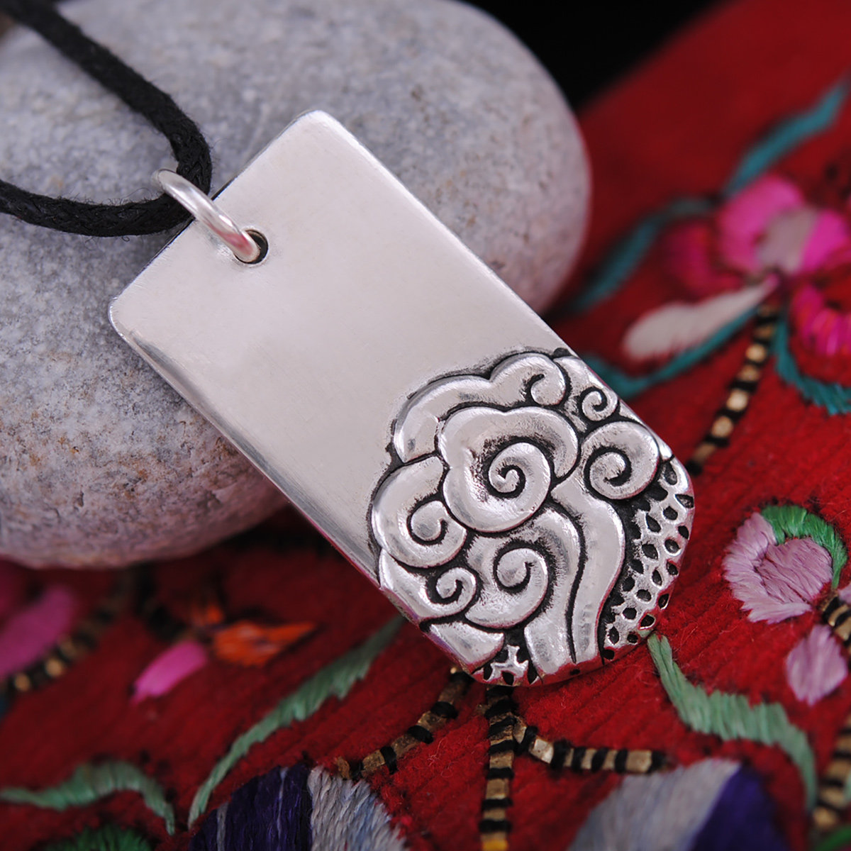 纯银吊坠项坠挂件坠子银饰古法饰品复古祥云项坠