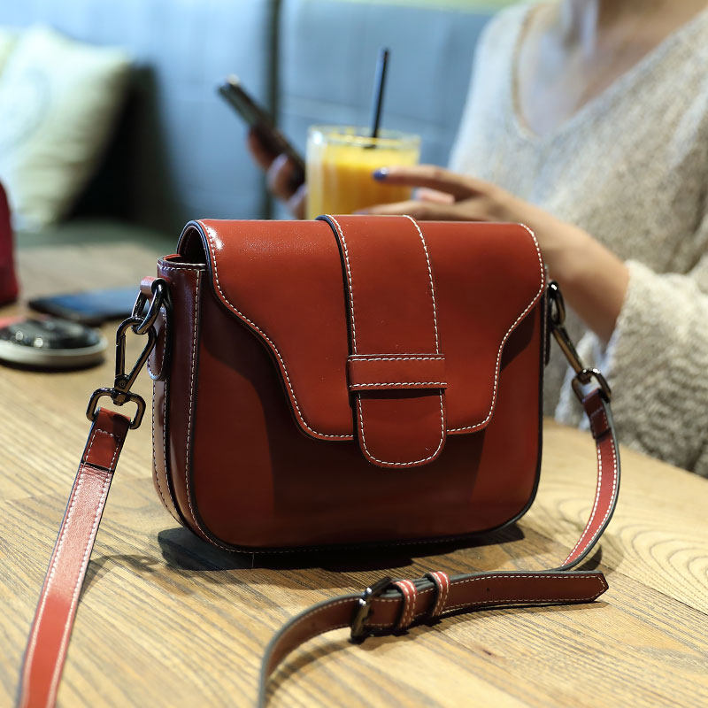 清仓特价包包女斜挎包时尚潮流牛皮女包复古小方包百搭女士包袋