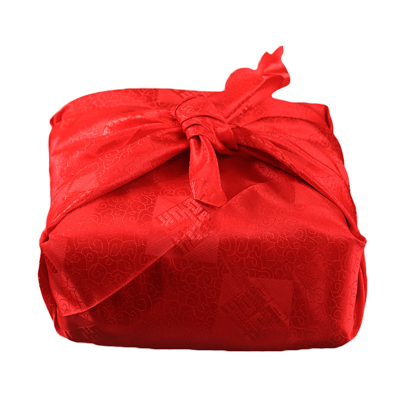 婚庆用品结婚女方陪嫁嫁妆大号包裹布中式刺绣鸳鸯包袱皮红布喜盆