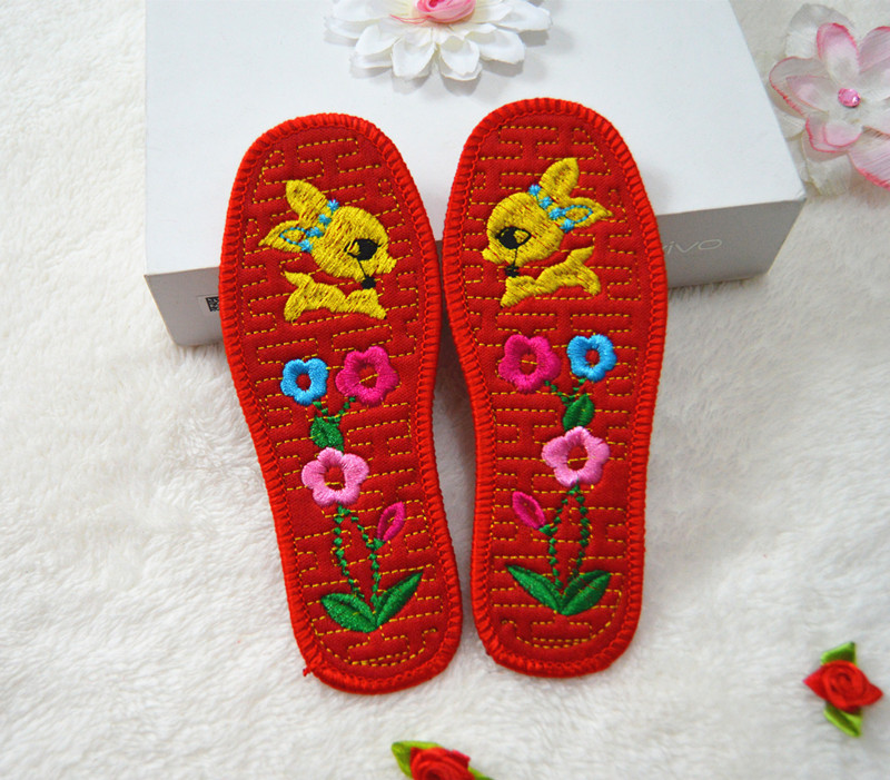 红鞋鞋垫儿童本命年男童猪年纯棉女童新年棉布鞋垫