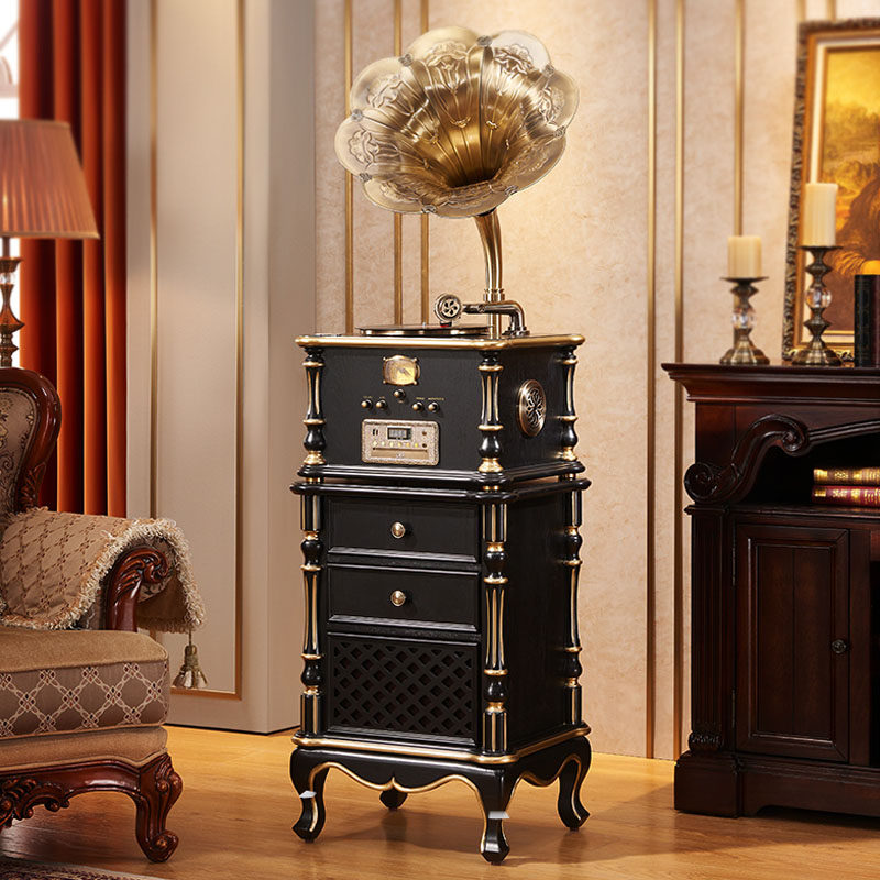 留声机复古电唱机黑胶唱片机客厅喇叭cd蓝牙一体黑胶唱片机