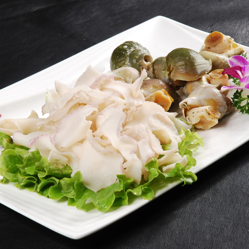 鲍螺片鼎金园黄金深海冷冻海鲜香螺片酒店半成品300g贝类制品