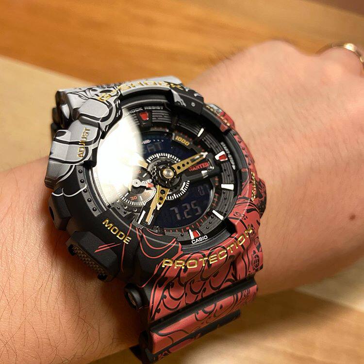 卡西欧g-shock海贼王路飞联名款限量款手表男ga-110jop-1a4