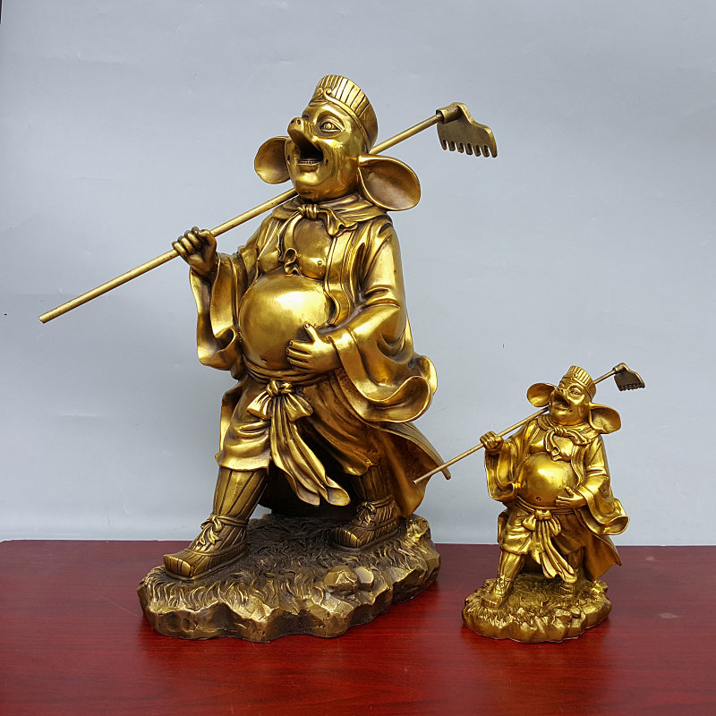 猪八戒纯铜天蓬元帅神像供奉铜像工艺品铜器净坛使者装饰摆件