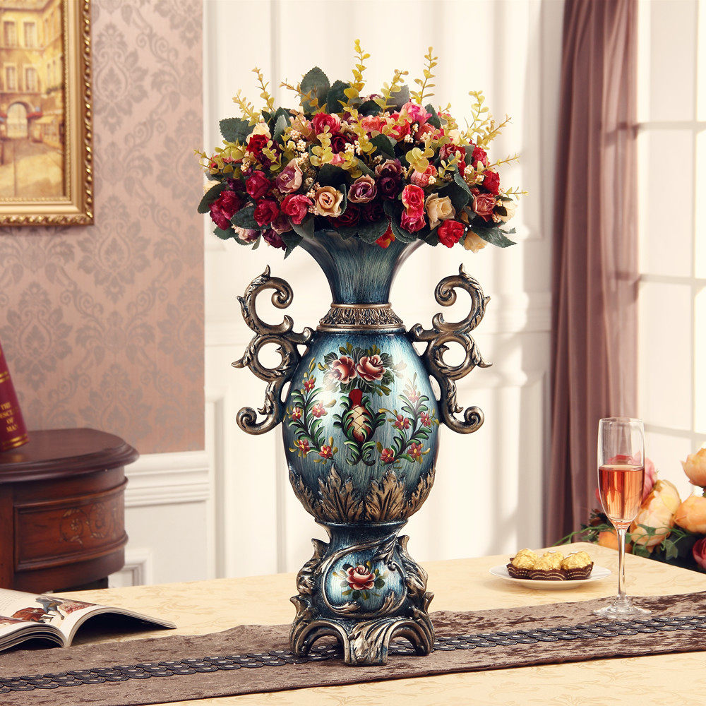 吉祥如意欧式落地大花瓶法式高档招财花器花瓶