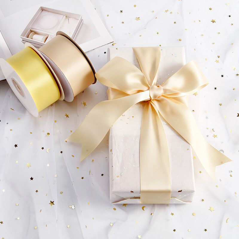 香槟色白色带子礼物4cm花束丝带包装缎带带宽丝带