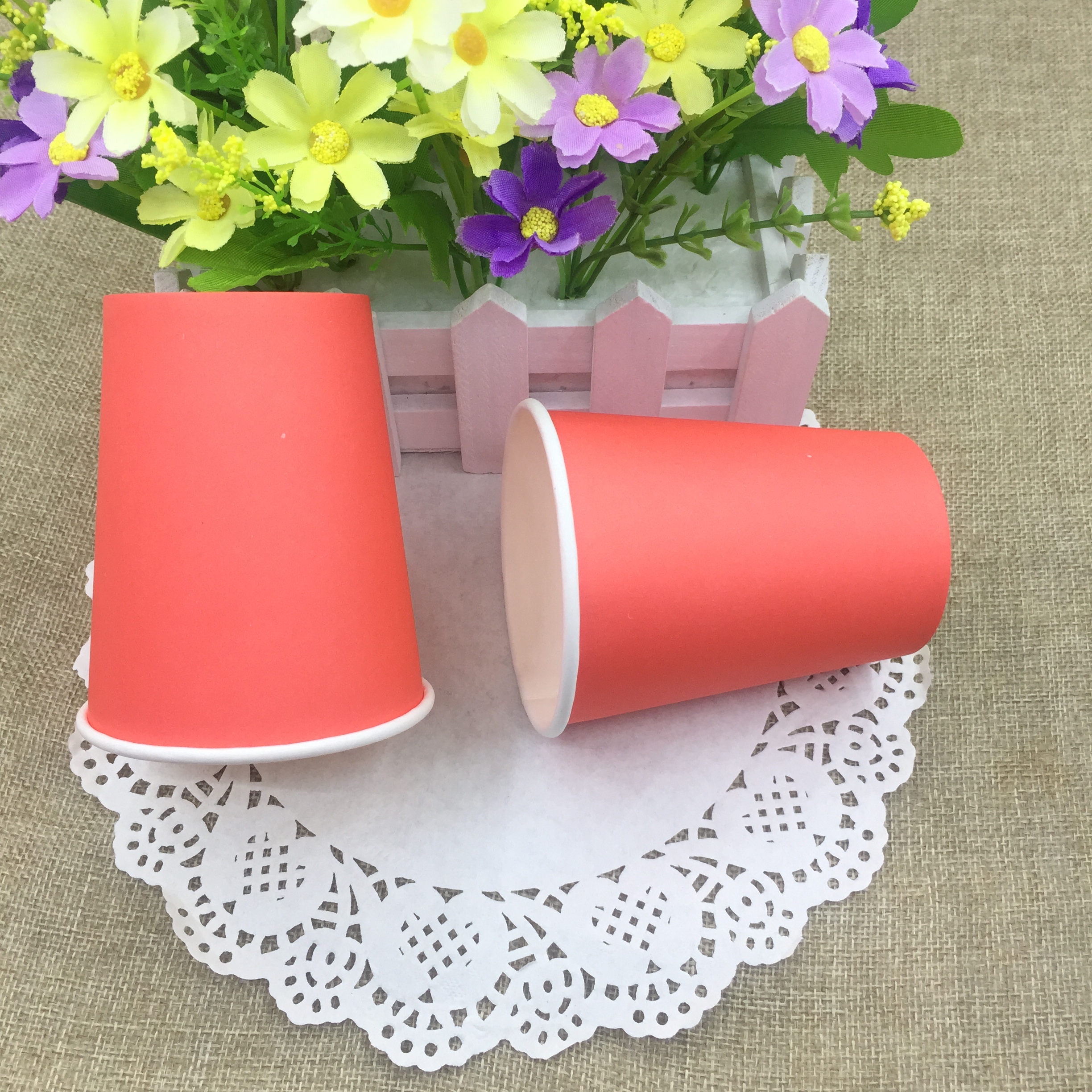 彩色杯子幼儿园手工绘画空白纸杯美术儿童创意动物diy制作材料