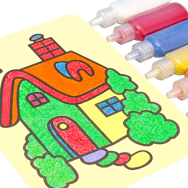 冰雪奇缘炫彩沙画艾莎公主幼儿园儿童涂色手工沙画