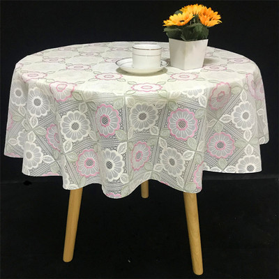 圆桌桌布防水防油防烫免洗家用小圆形餐桌垫pvc塑料茶几圆桌台布