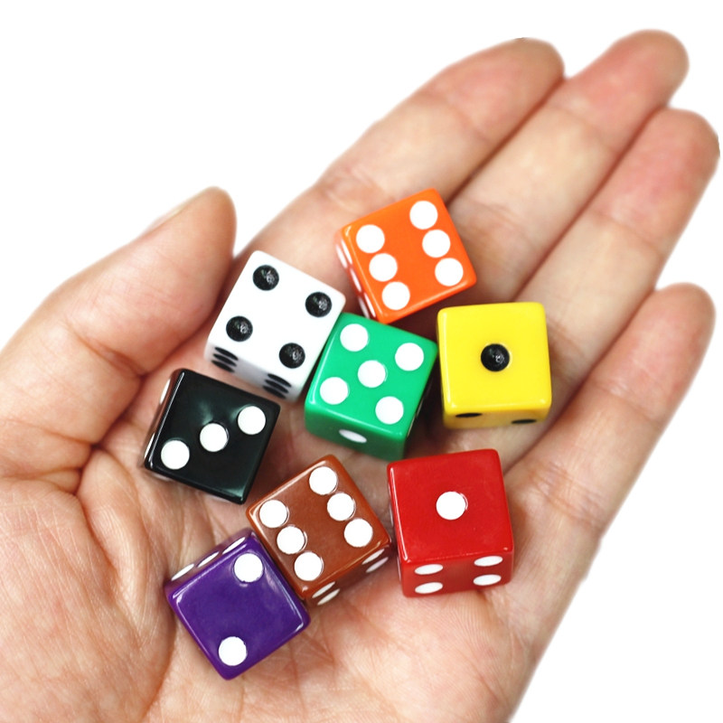 彩色点数跑团筛子教具喝酒大话游戏道具骰盅色子