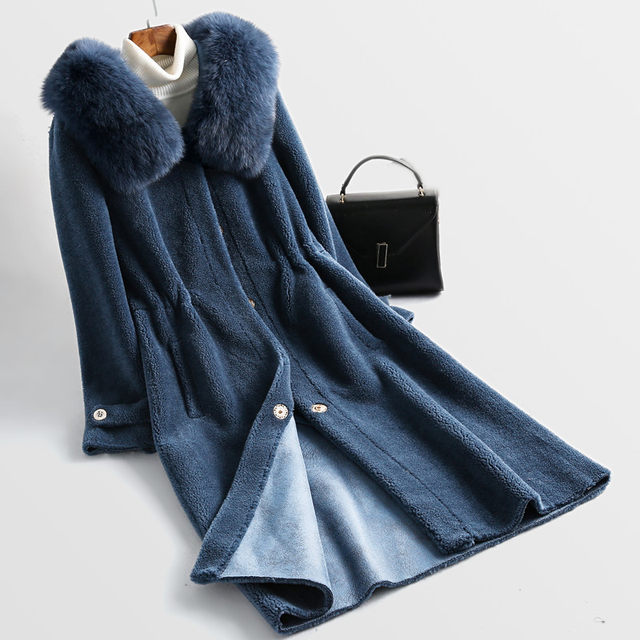 Sheep shear coat female fur integrated long 2020 new particle wool fountain fountain Mao Ning feda jacket Sheep shear coat female fur integrated long 2020 new particle wool fountain fountain Mao Ning feda jacket