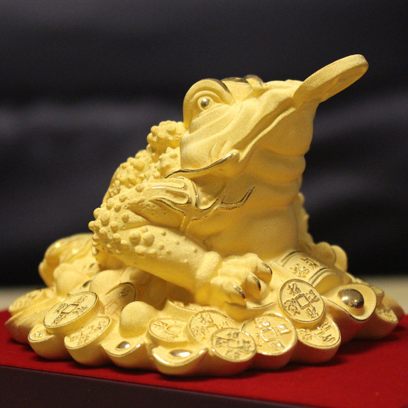友颜堂纯铜金蟾招财摆件旺财风水金蝉三足脚蟾蜍店铺客厅开业礼品