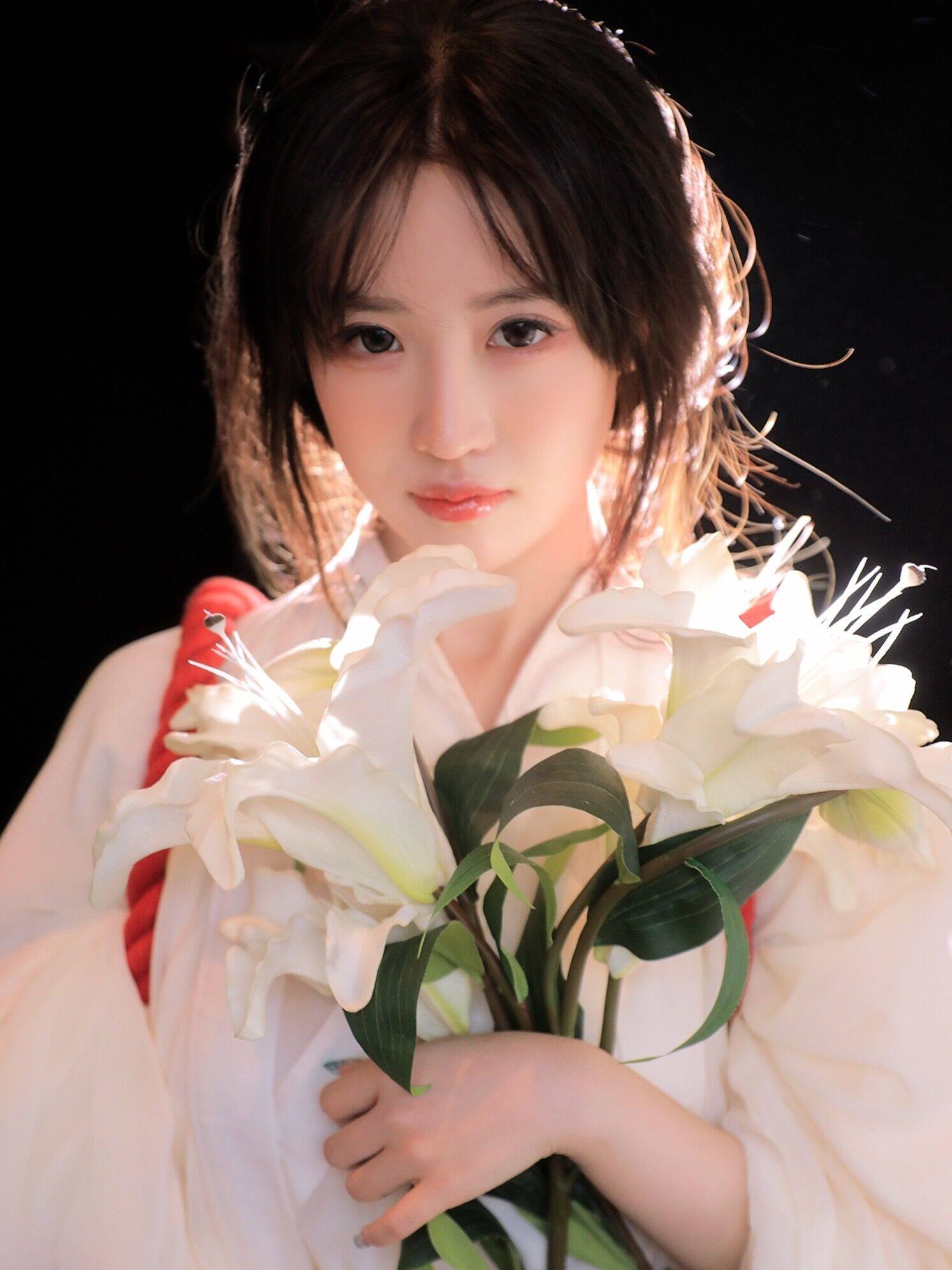 道具新款神明少女拍照弓箭日式写真网红红汉背景布类