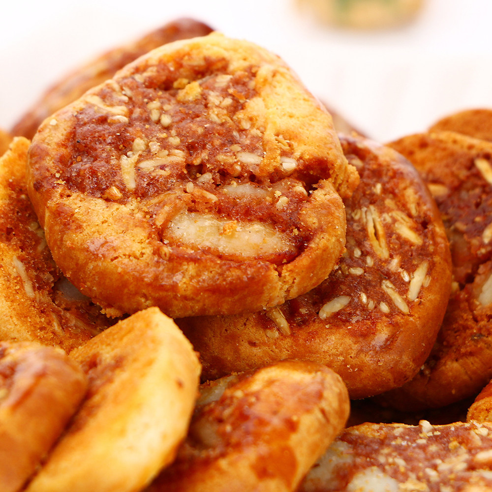 上海特产美食休闲食品老香斋鸡仔饼50o传统糕点