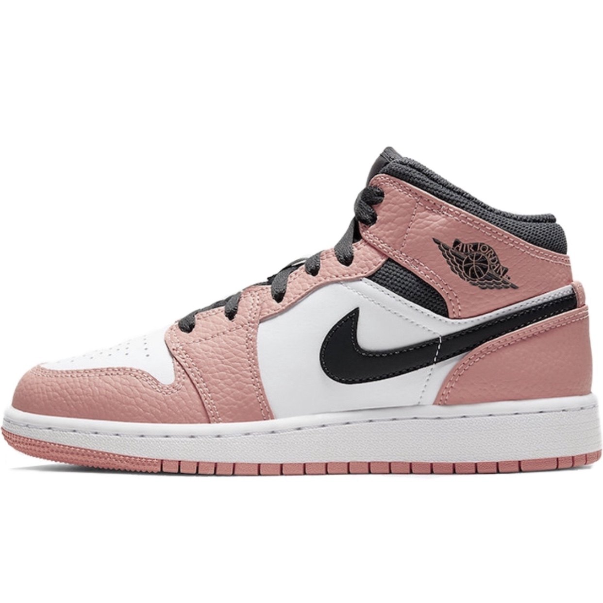 air jordan1 mid乔aj1樱花粉白脚趾女休闲中帮篮球板鞋555112-603
