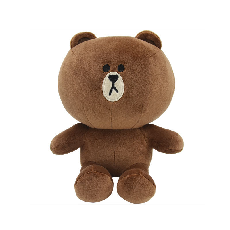 正版line friends布朗熊毛绒玩具睡觉抱枕可爱女生line熊玩偶公仔