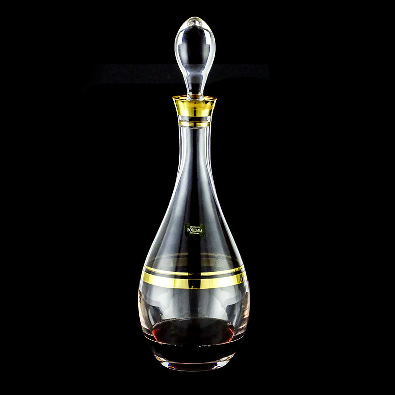 酒瓶捷克葡萄红酒酒樽玻璃水晶进口金水晶22k醒酒器