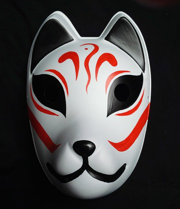 火影忍者鬼舞一族原创手绘风日本狐妖狐狸面具我是九天狐专用