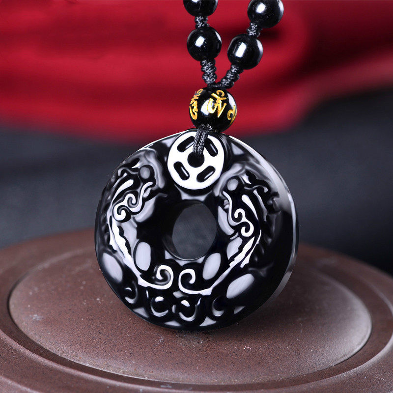 冰种曜石貔貅吊坠男士平安扣护身符项链貔恘挂件项坠