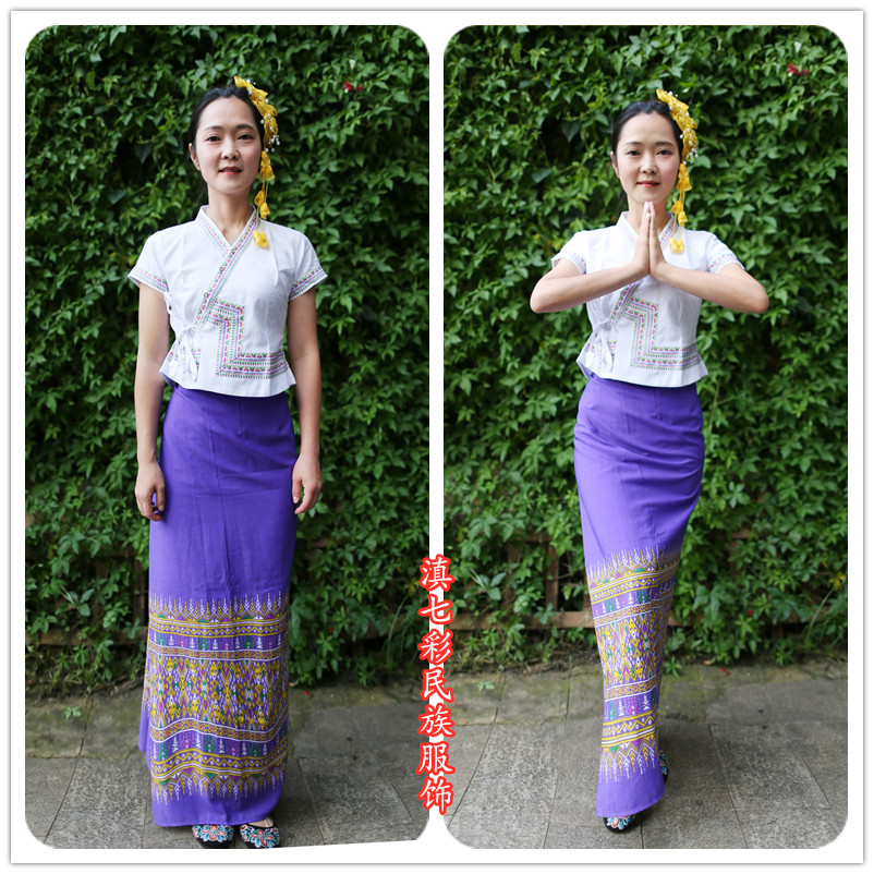 泰国傣族女装裹裙筒套装服饰西双版纳泼水节服装民族服装