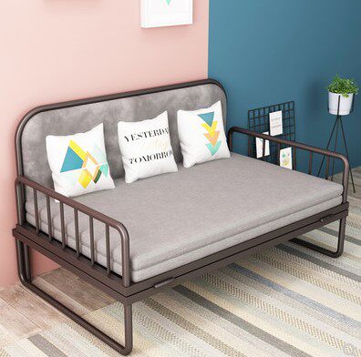 简约现代铁艺可折叠沙发床小户型多功能双人儿童沙发床
