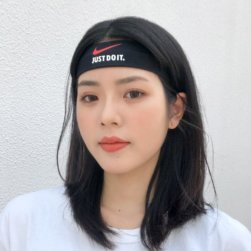 新款运动发带女跑步吸汗时尚字母健身导汗防滑发饰