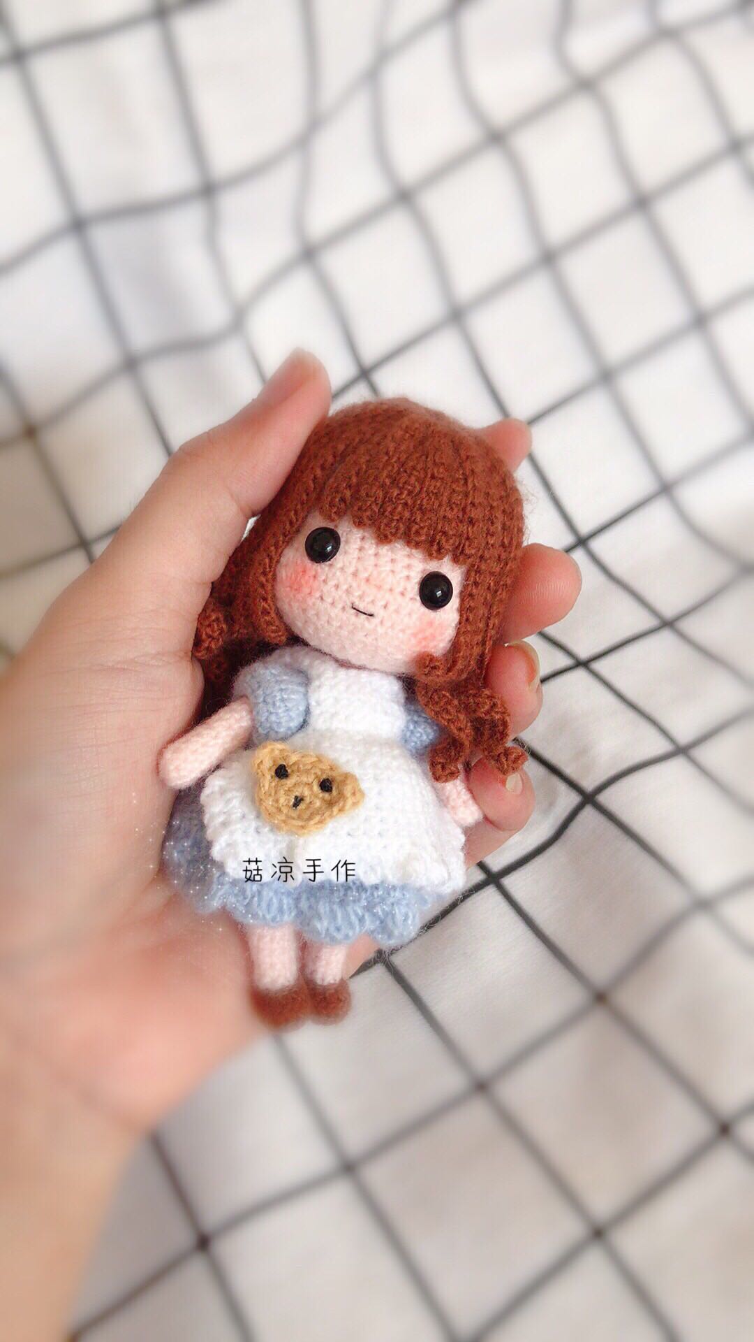 手工编织毛线娃娃钩针女孩熊孩子成品创意玩偶创意玩偶