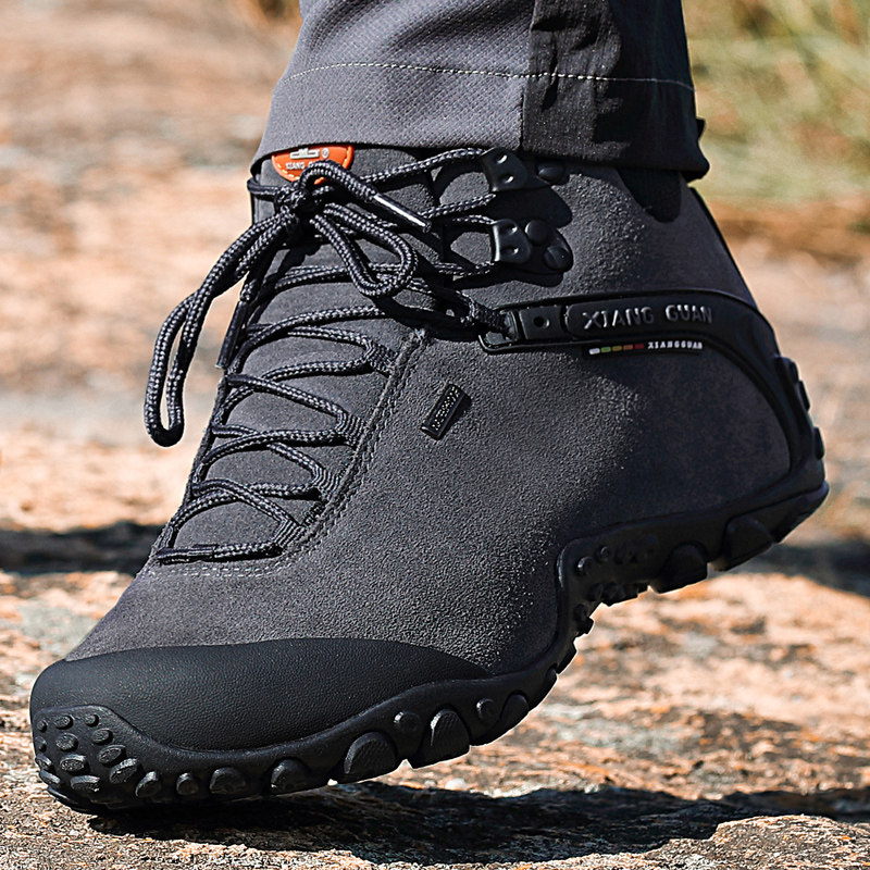 祥冠户外高帮登山鞋女鞋真皮防水防滑耐磨轻便登山鞋