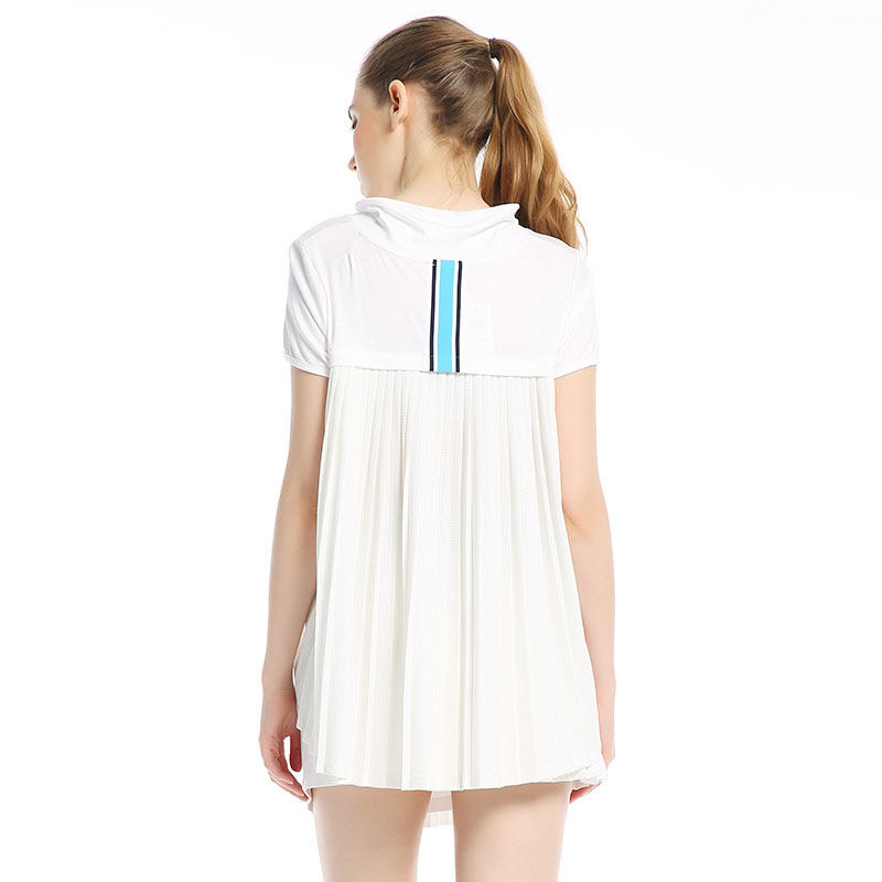 rapido韩国三星 女80支水柔棉百褶运动休闲短袖卫衣cp7376c21