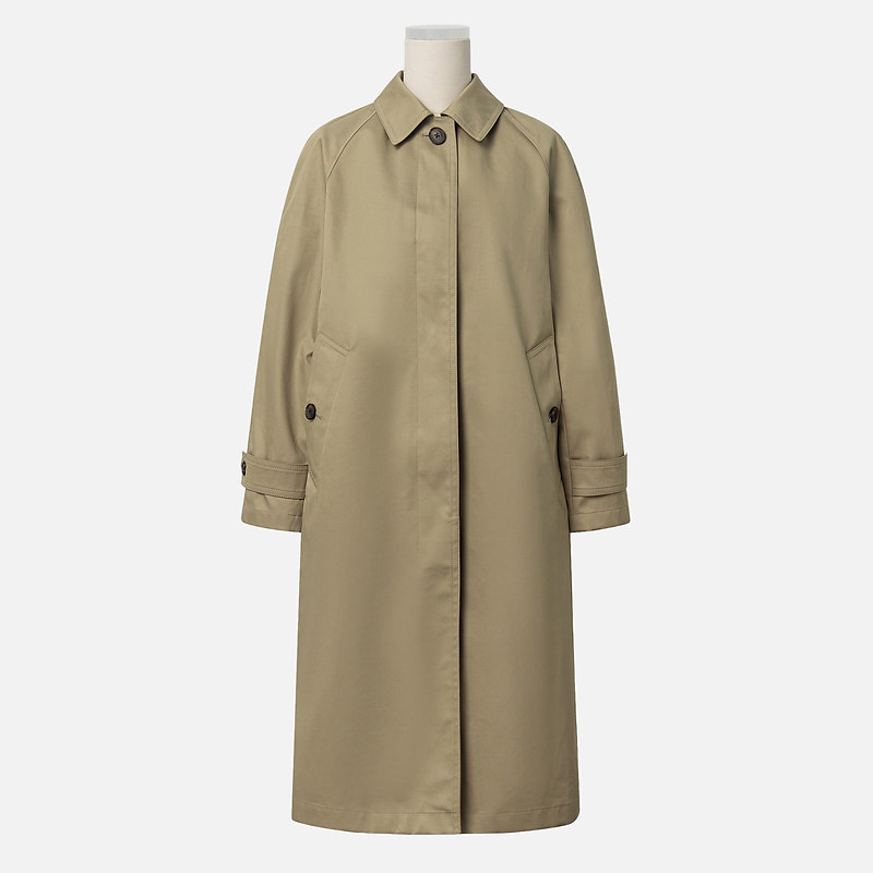 beanpole滨波秋季新品女士休闲棉质宽松中长风衣