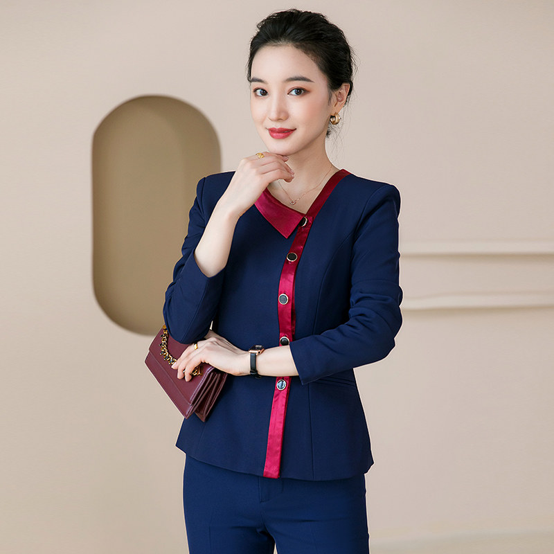 酒店工作服秋冬女装客服经理前台收银员美容院工装职业女裤套装