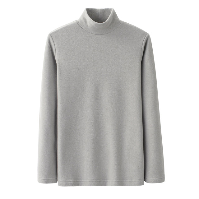 Early spring fleece long-sleeved T-shirt polar fleece round neck bottoming shirt men's double-sided fleece soft warmth plus size men's clothing Early spring fleece long-sleeved T-shirt polar fleece round neck bottoming shirt men's double-sided fleece soft warmth plus size men's clothing